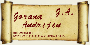 Gorana Andrijin vizit kartica